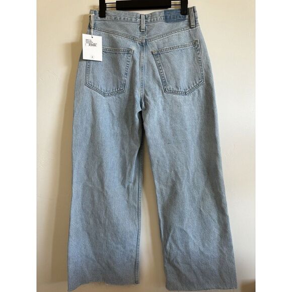 Etica Denim Devon Wide Leg Crop Jeans Size 26 Distressed High Rise Light Wash - Picture 2 of 8